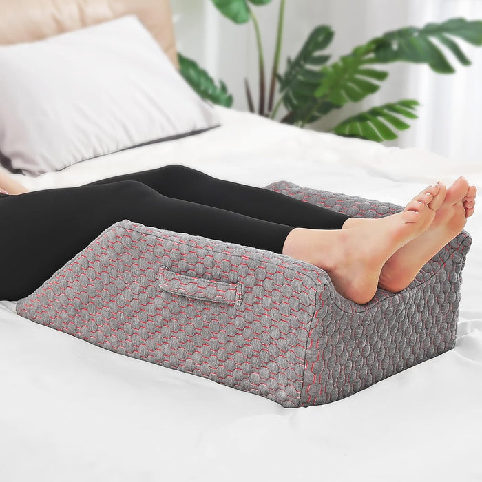 Double Leg Elevation Pillow Post Surgery Leg Pillow | Ankle Knee  Surgery – Memory Foam Leg Rest Support Pillow for Injuries, Leg Pain, Hip, Knee Pain, Improve Blood Circulation 29” x 16” x 9.5”