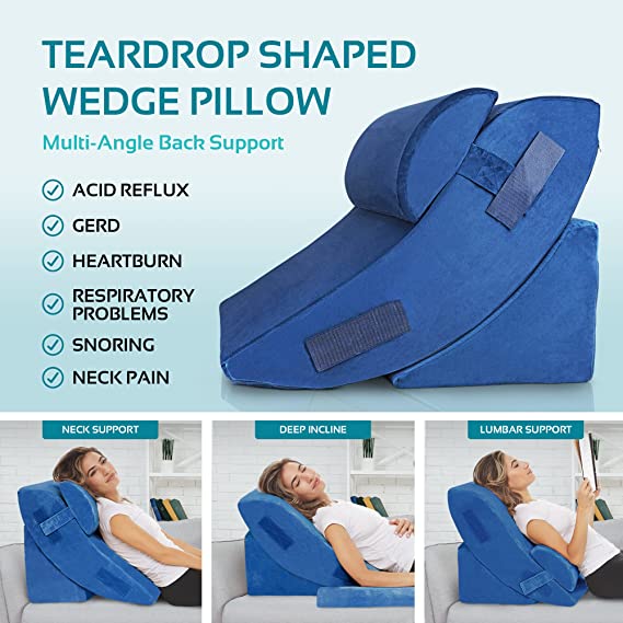 Lumbar Support Wedge Pillow Adjustable Sleep Bed Cushion Lower Back Pain  Relief