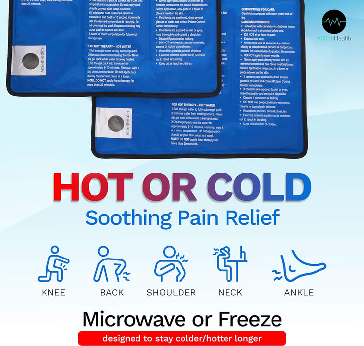 4 Pack XXL Reusable Hot and Cold Gel Ice Packs for Injuries | Cold Compress, Ice Pack, Gel Ice Packs, Cold Pack, Gel ice Pack, Cold Packs for Injuries | 11x14.5 in Blue