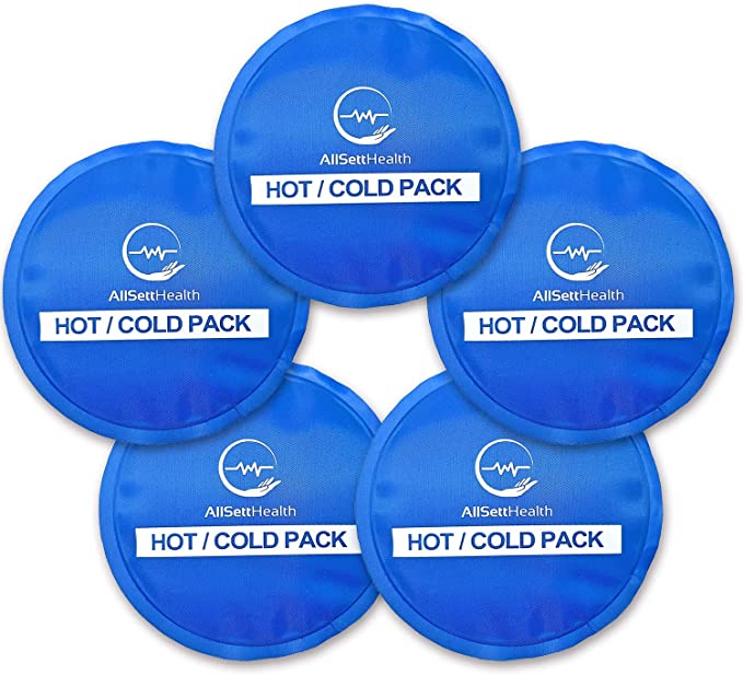 Reusable Round Hot and Cold Gel Ice Packs for Injuries | Cold Compress, Ice Pack, Gel Ice Packs, Cold Pack, Gel ice Pack, Cold Packs for Injuries | 5 Pack Blue