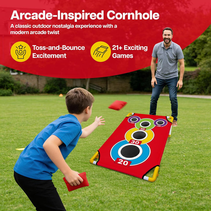 Cornhole Board with 21+ Games - Corn Hole Games for Adults & Kids