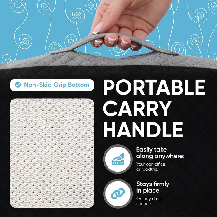 Extra Large Seat Cushion – Memory Foam Chair Cushion for Back & Coccyx Pain