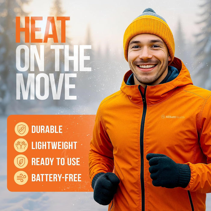 AllSett Health Hand Warmers 10 Pairs (20 Warmers), 11 Hour Air-Activated Disposable Heat Packs for Pockets & Gloves, Odorless Portable Warmers for Skiing, Hunting, Camping, Fishing & Winter Sports