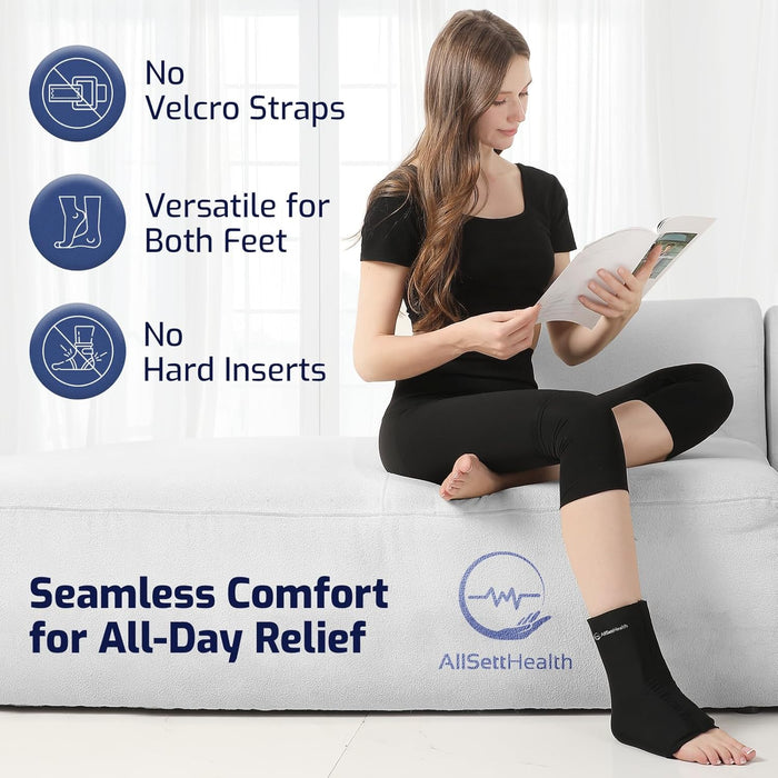 Ankle Ice Pack Wrap for Swelling and Injury - Hot/Cold Therapy | Ice Pack for Ankle, Achilles Tendonitis Relief, and Plantar Fasciitis - Reusable Compression Wrap (Large/XL)