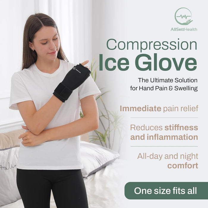 Hand Ice Pack Glove - Hot and Cold Gel Thumb Wrist Ice Pack Wrap for Arthritis Relief | Microwavable & Freezer Safe, Dual Therapy for Carpal Tunnel, Tendonitis, Swelling, Targeted Pain Relief for Hand