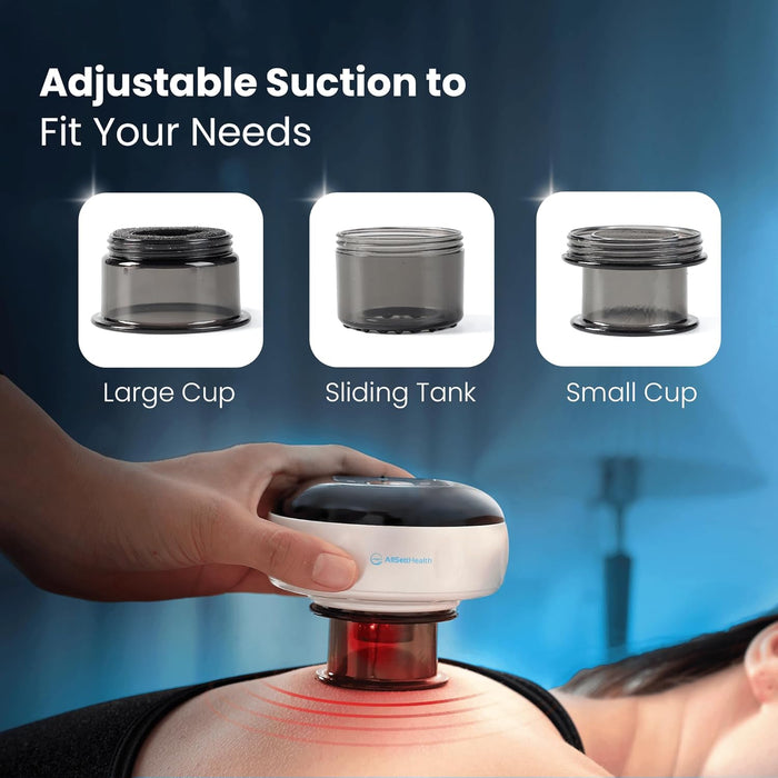 Electric Cupping Kit for Massage Therapy with Red Light - Cupping Set, Includes 3 Smart Cups and Remote - Massager Device & Cupping Therapy Set for Back Muscle Soreness & Cellulite Reduction