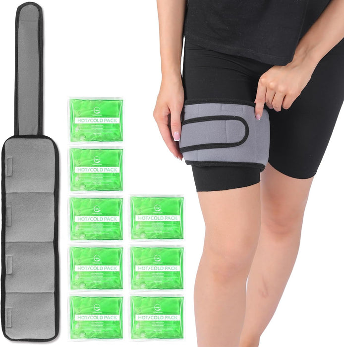 Reusable Knee Ice Packs for Injuries - Multi-Use Gel Ice Pack Wrap with 8 Gel Packs | Hot and Cold Pack - Knee, Elbow, Ankle, Neck,Reusable Ice Packs for Injuries