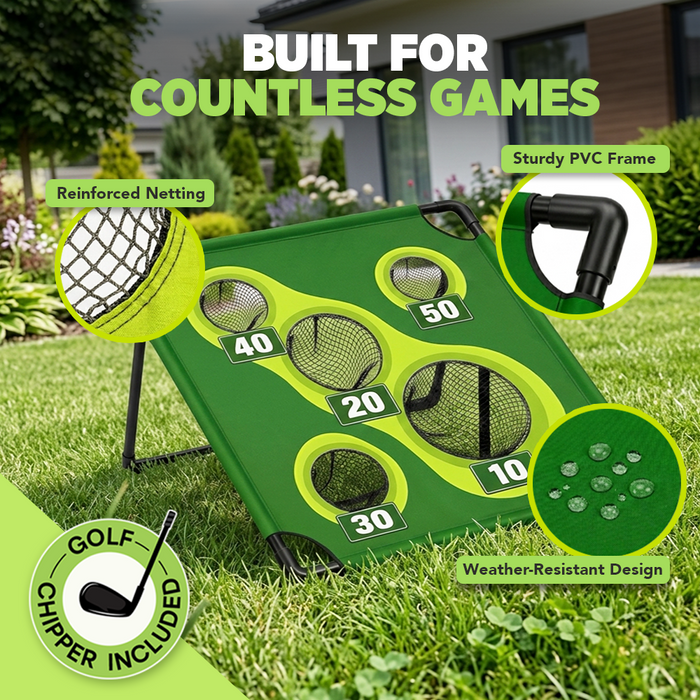 Golf Cornhole Game, Indoor and Outdoor Backyard Golf Chipping Game