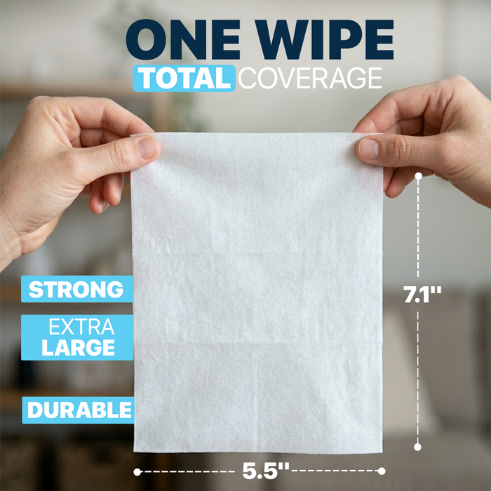 180 Large Alcohol Wipes - 75% Ethyl Alcohol Hand Wipes - 12 Packs of 15 - Fragrance Free, Skin Safe, Latex Free for Travel, Nails
