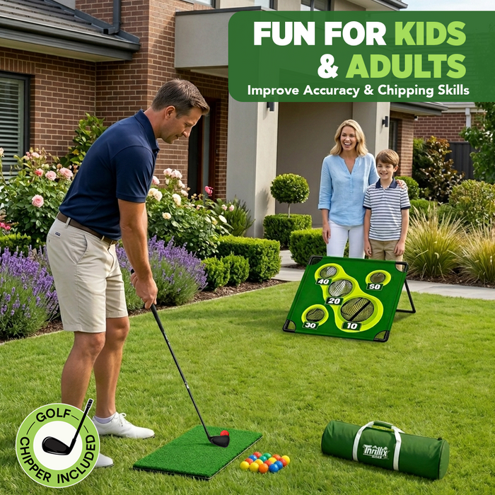 Golf Cornhole Game, Indoor and Outdoor Backyard Golf Chipping Game