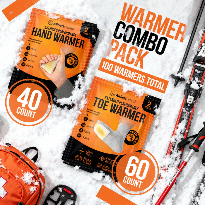 Hand and Toe Warmers Variety Pack – 100 Piece for Cold Weather