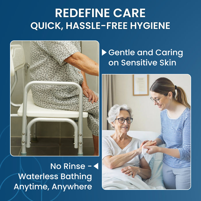 Ultra Thick Shower & Bath Wipes – 100 No Rinse Body Wipes (+ 6 Individual Wipes)