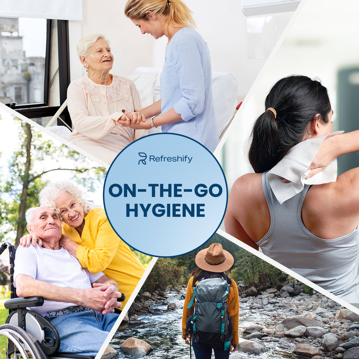 Ultra Thick Shower & Bath Wipes – 100 No Rinse Body Wipes (+ 6 Individual Wipes)