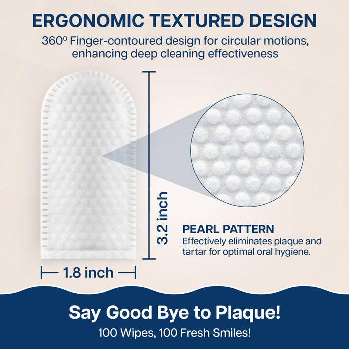 Pet Teeth Cleaning Wipes – 100 Count Fresh Mint Dental Finger Wipes