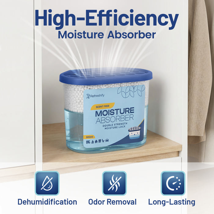 6 Pack Premium Moisture Absorbers & Dehumidifier Tubs for Car