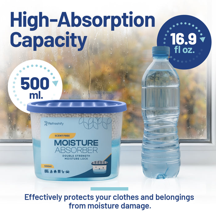 6 Pack Premium Moisture Absorbers & Dehumidifier Tubs for Car