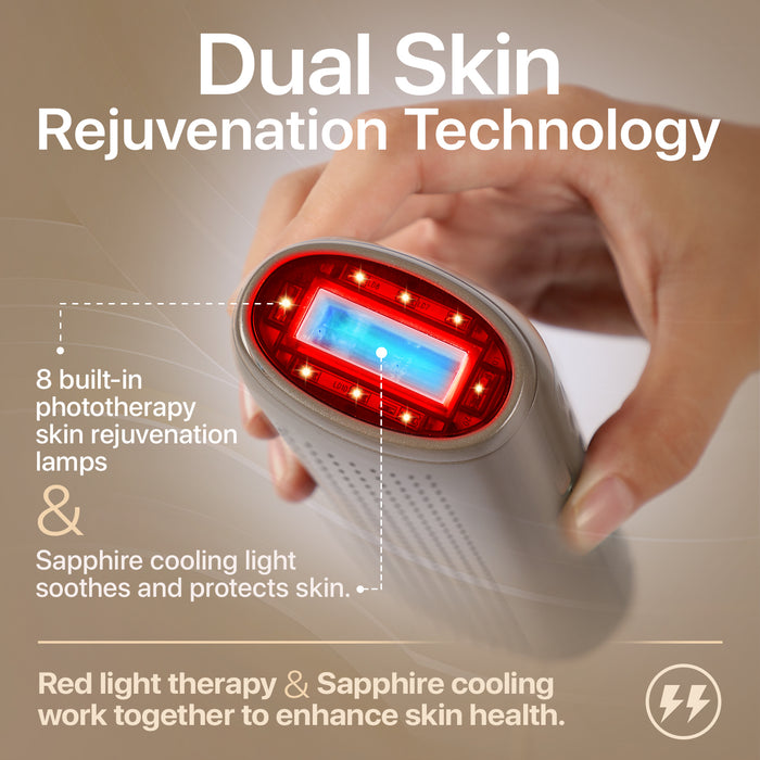 Painless Sapphire Ice Cooling IPL Laser Hair Removal Device | 16J Laser Hair Removal for Women & Men with Infrared Light | Effective At Home Hair Removal System