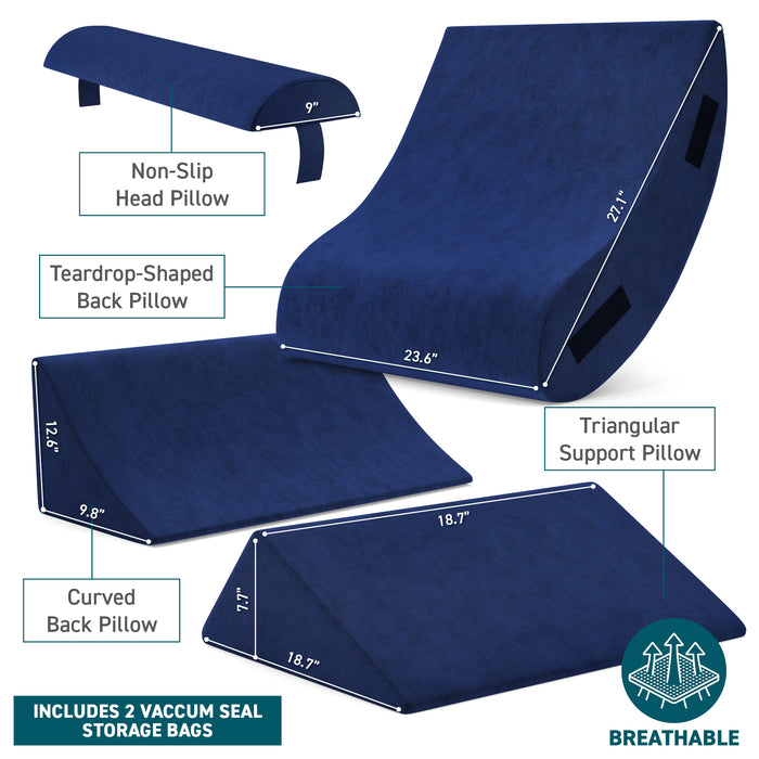 Axelrod 4PCS Orthopedic Bed Wedge Pillow Set, Post Surgery Foam