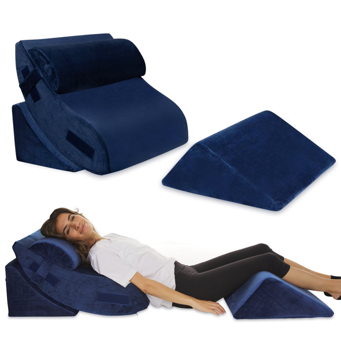 AllSett Health Bed Wedge Pillow - 10 Inch Wedge Pillow for Sleeping wi —  All Sett Health